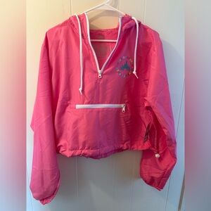 Disney Pink Cropped Windbreaker with Hood